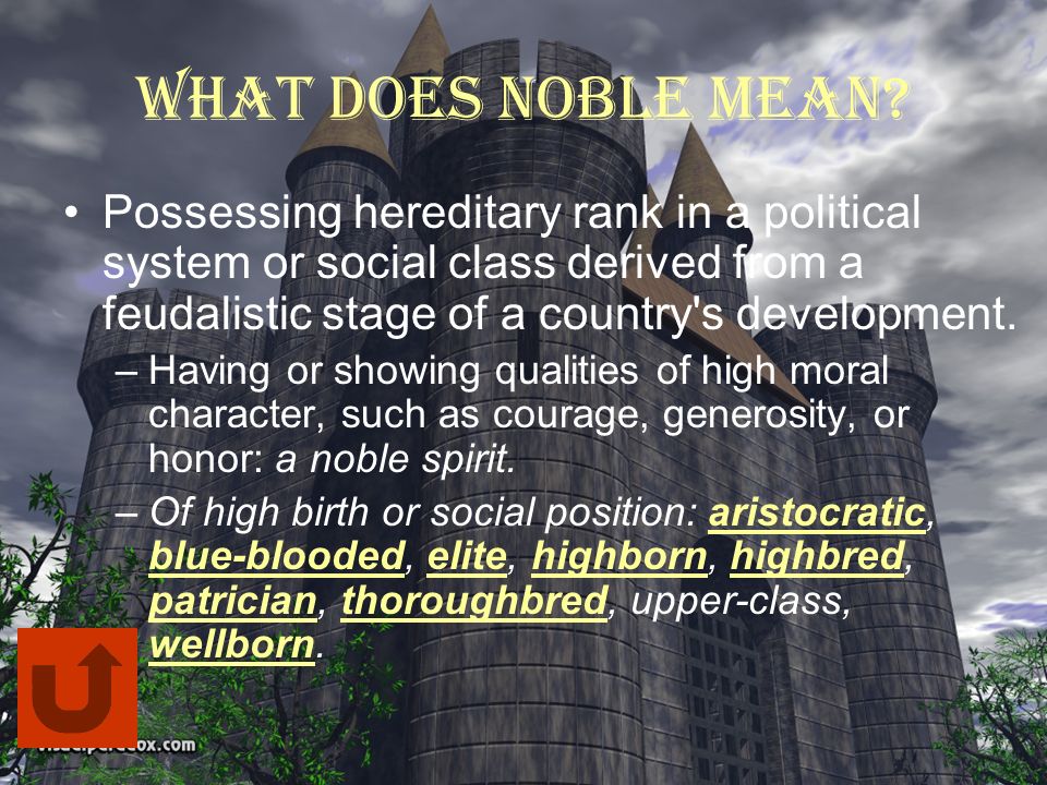 What does noble mean top